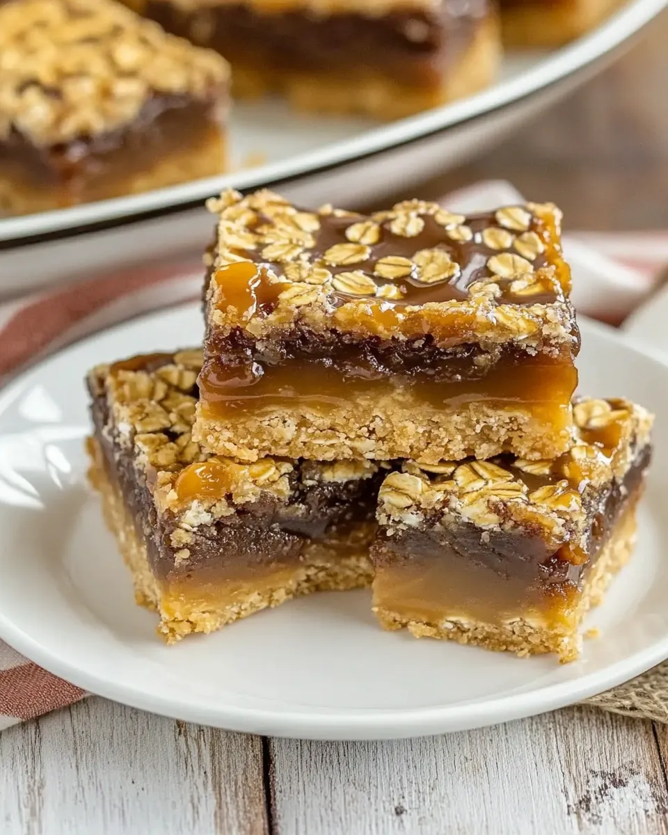 Homemade Oatmeal Caramel Bars Recipe photo