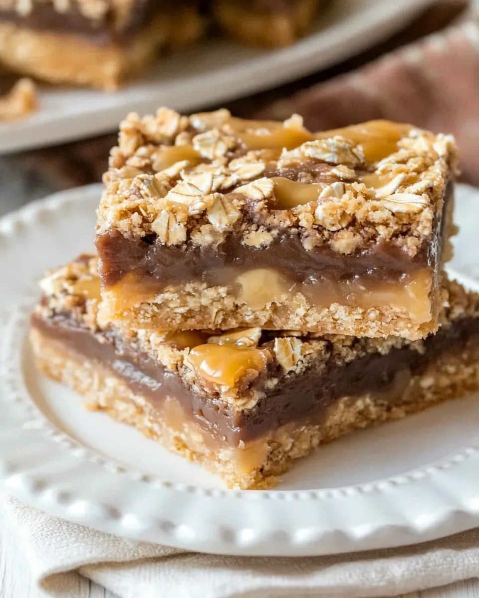 Delicious Oatmeal Caramel Bars Recipe image
