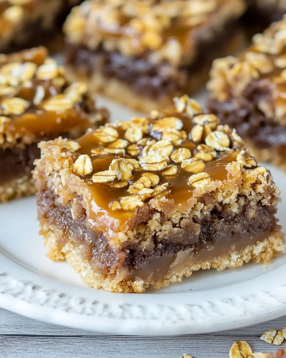 Easy Oatmeal Caramel Bars Recipe shot