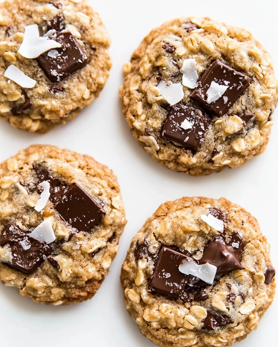 Easy Oatmeal Coconut Almond Chocolate Chunk Cookies recipe photo