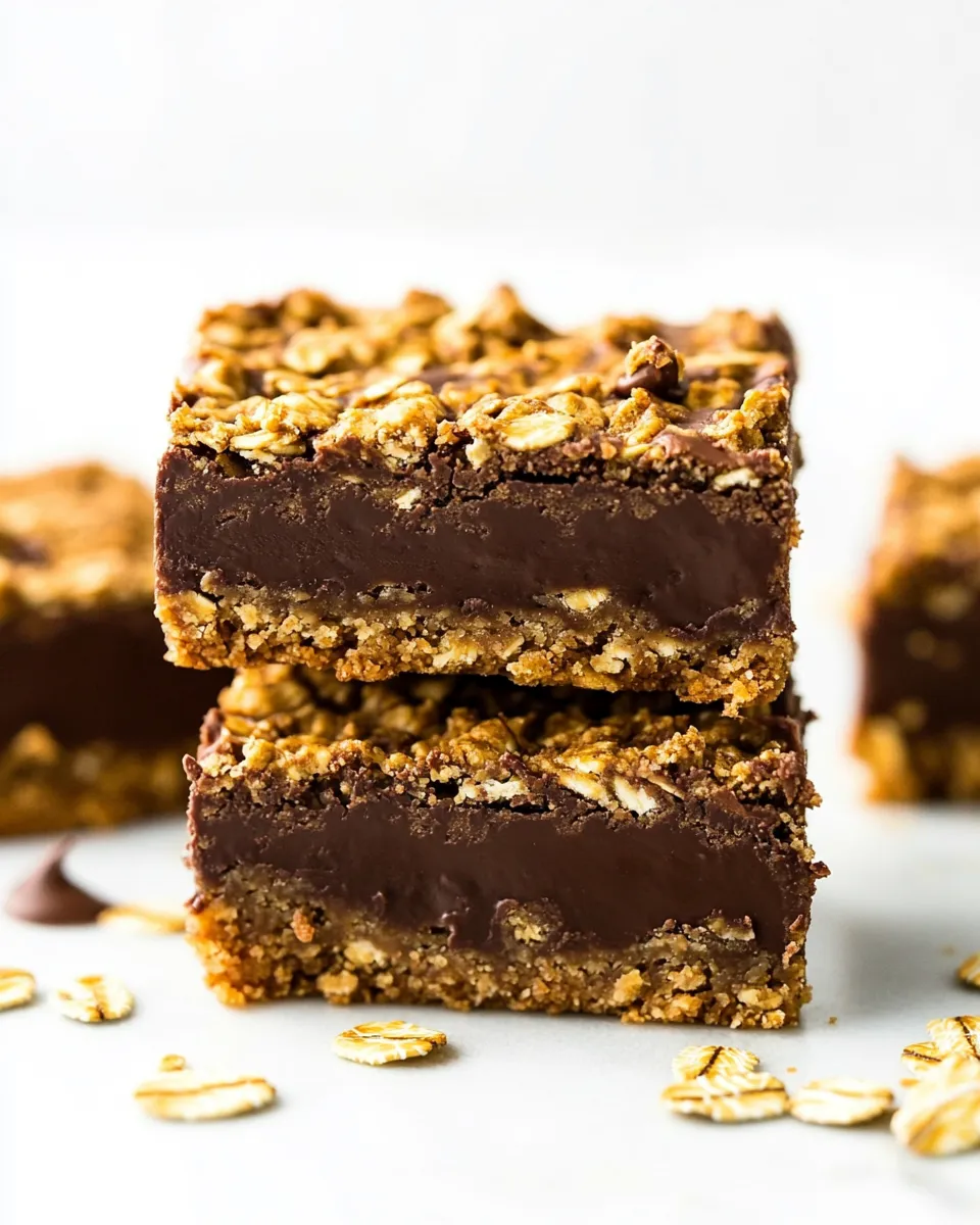 Delicious Oatmeal Fudge Bars shot