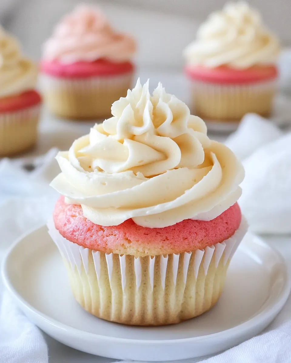 Easy Ombre Vanilla Cupcakes with Whipped Vanilla Buttercream recipe photo