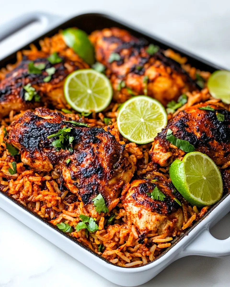 Savory One Pan Chili Lime Chicken and Rice shot