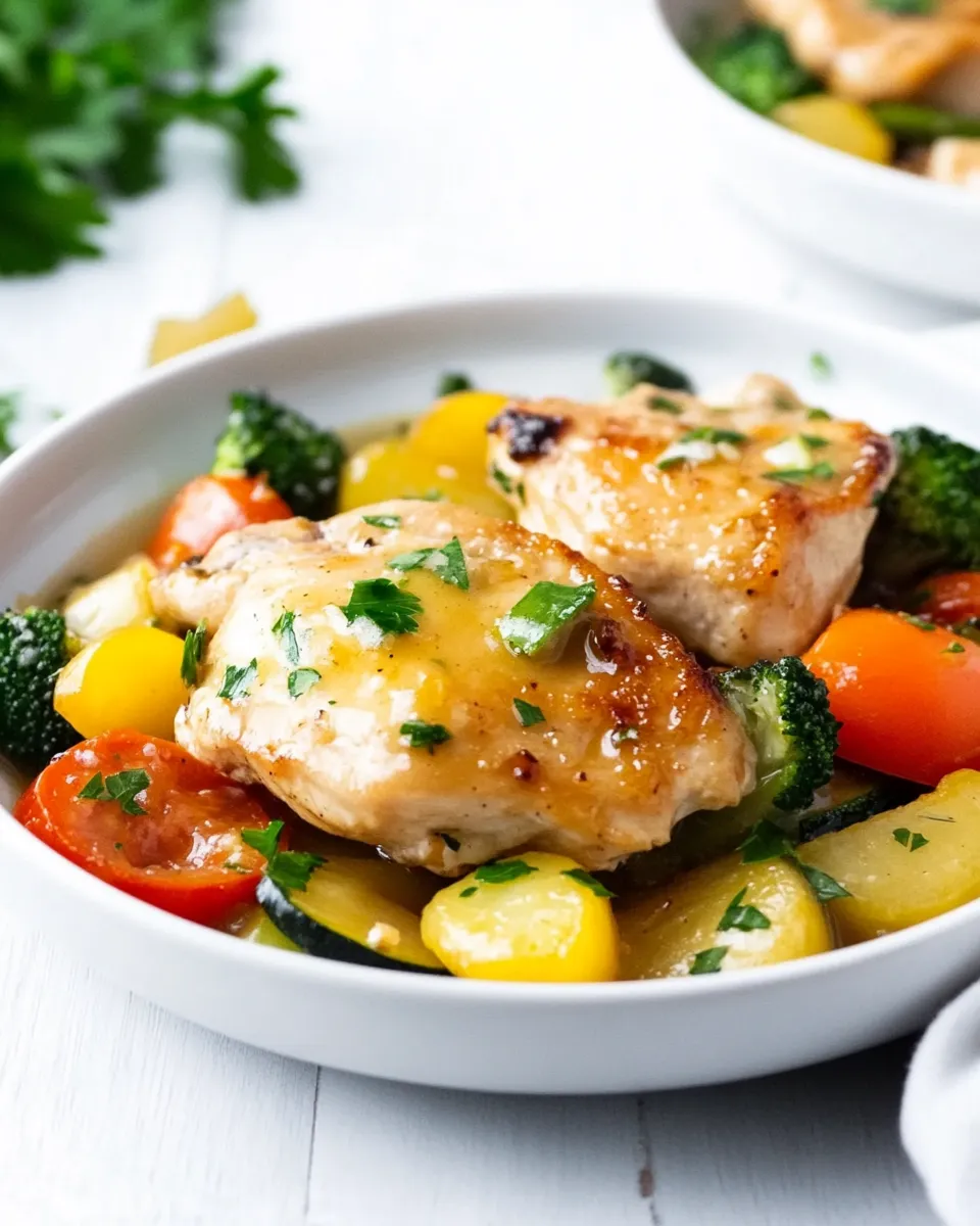 Delicious One Pan Garlic Chicken and Veggies image