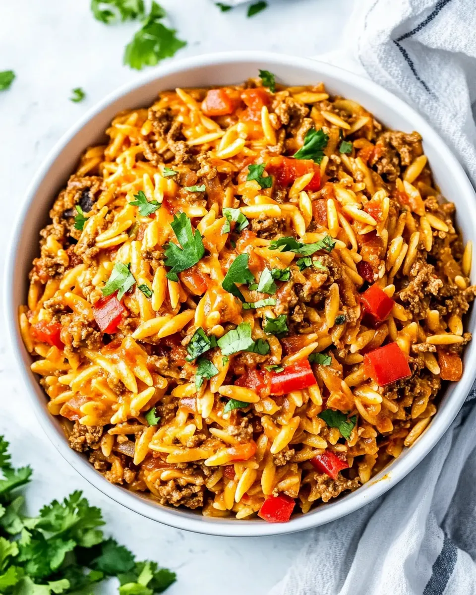 Best One Pot Cheesy Taco Orzo recipe photo