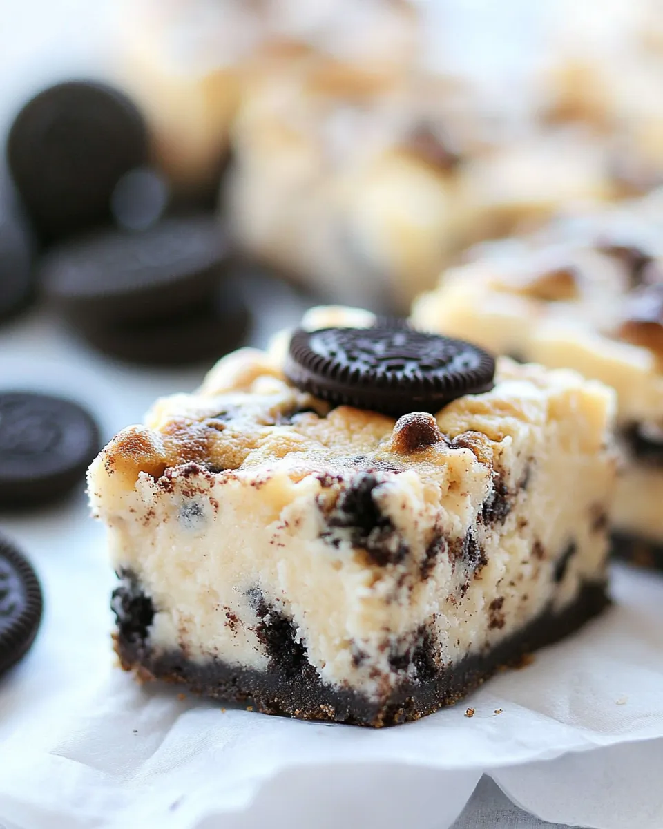 Homemade Oreo Cheesecake Cookie Dough Bars recipe photo