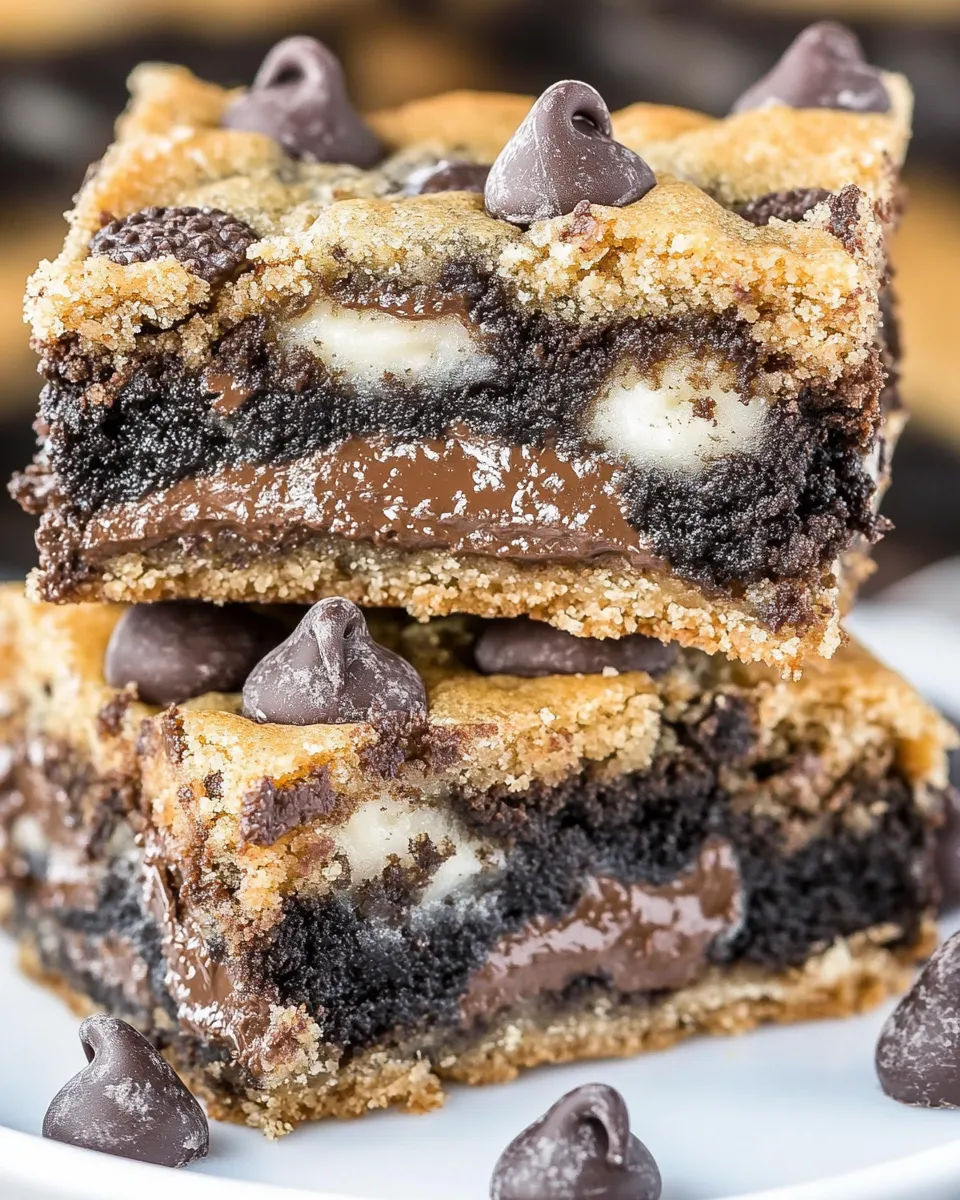 Classic Oreo Stuffed Chocolate Chip Cookie Gooey Bars recipe photo