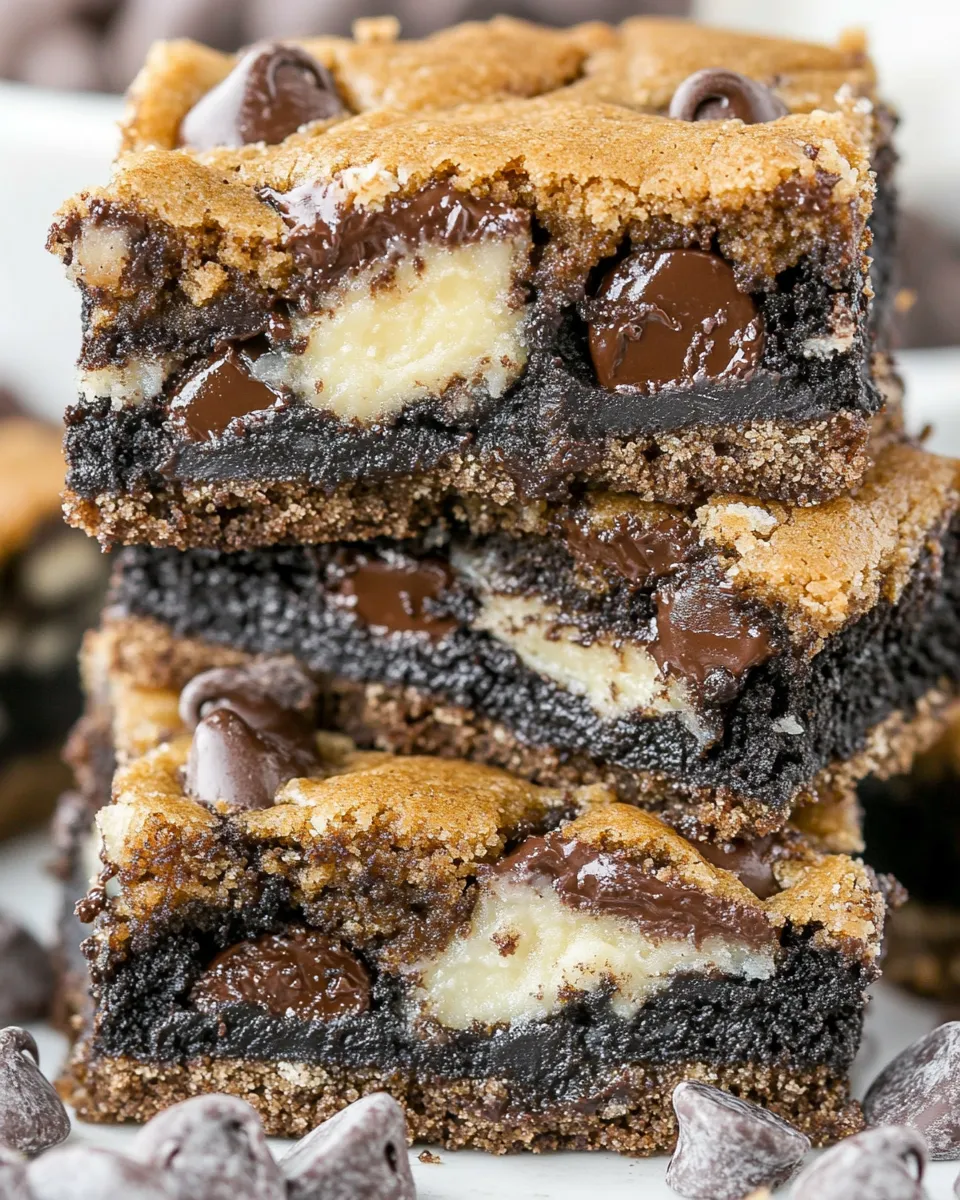 Ultimate Oreo Stuffed Chocolate Chip Cookie Gooey Bars shot