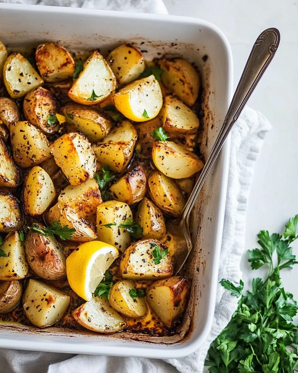 Savory Oven-Roasted Lemon Greek Potatoes shot