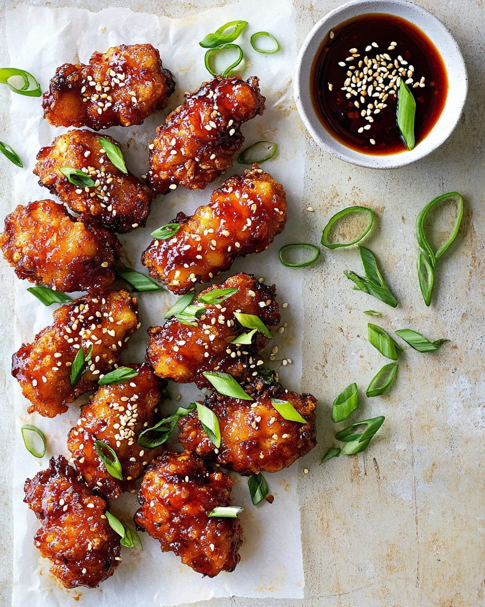 Easy Oven Fried Korean Popcorn Chicken. photo