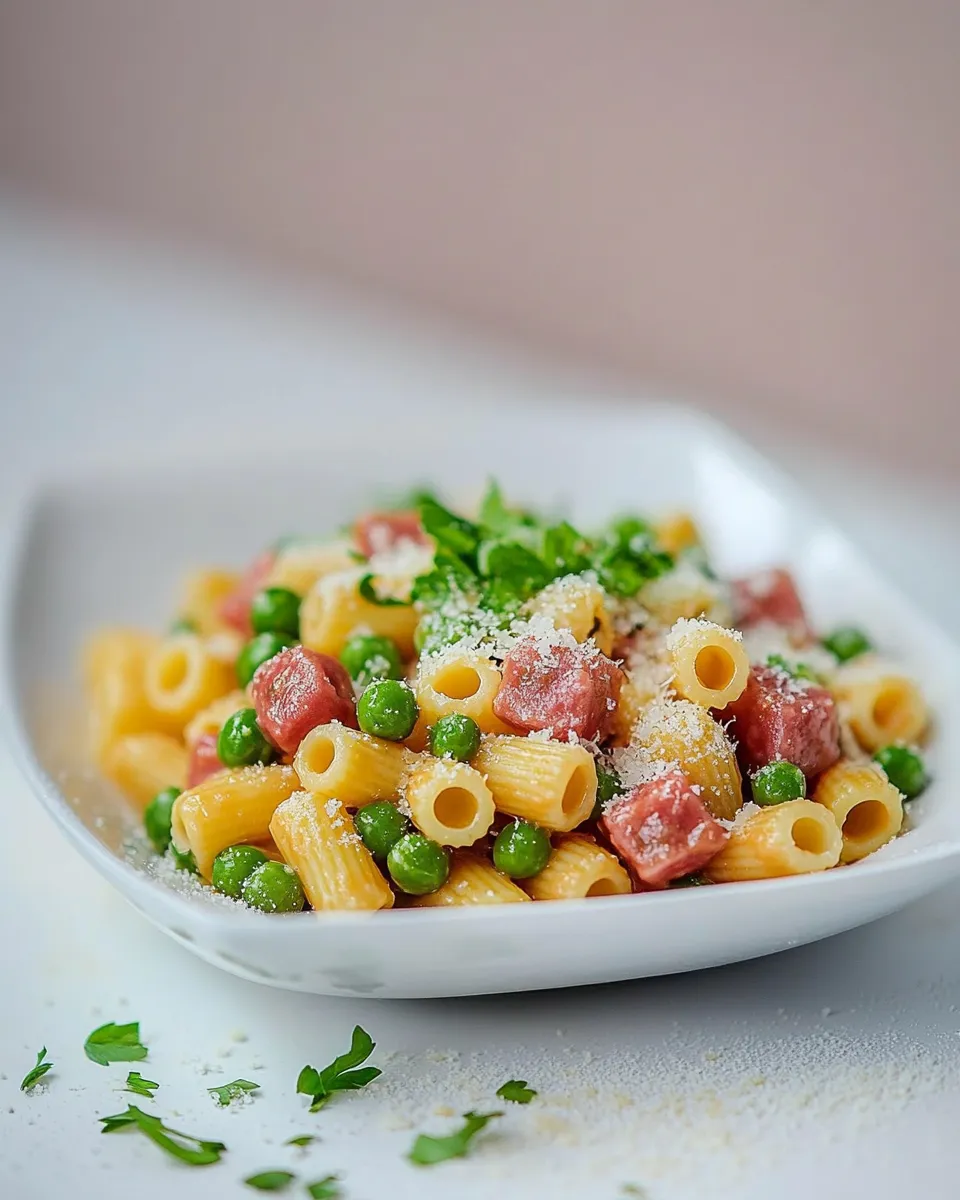 Easy PASTA WITH PEAS AND KIELBASA recipe photo