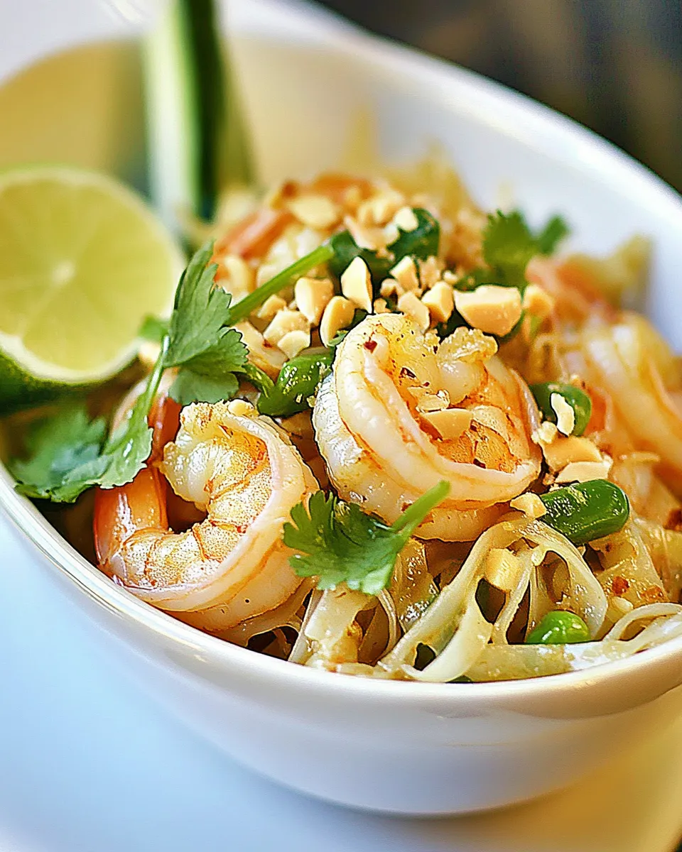 Delicious Pad Thai Shrimp shot