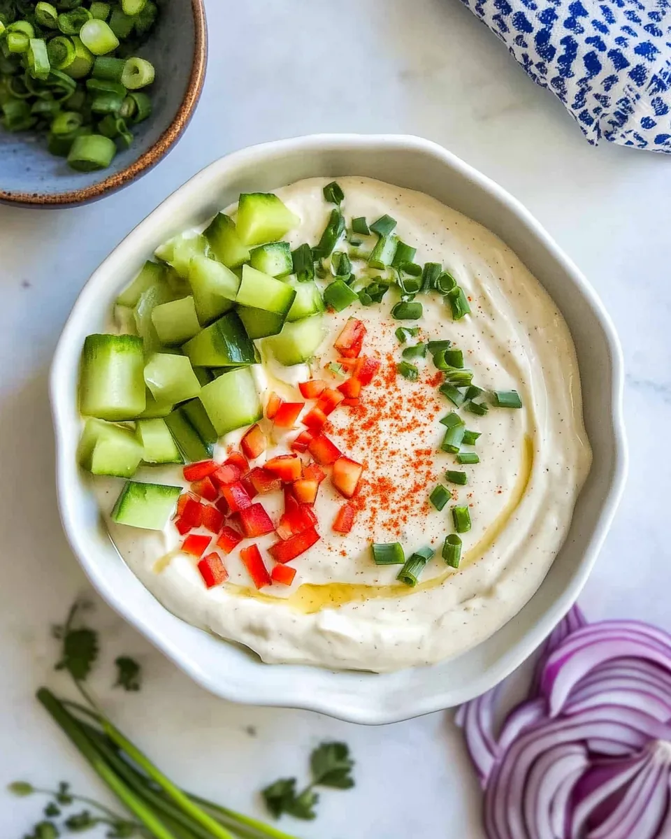 Easy Paleo Sour Cream & Onion Dip (or queso) food shot