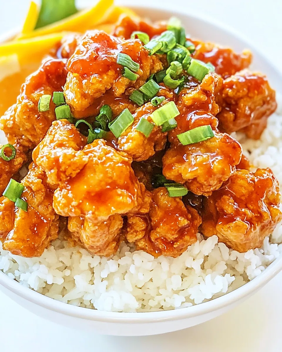 Savory Panda Express Orange Chicken shot