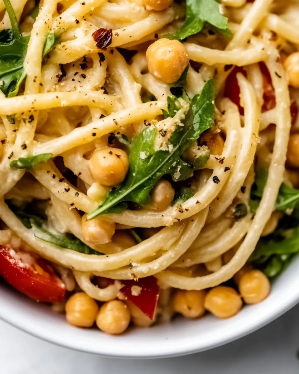 Delicious Pantry Tahini Pasta with Chickpeas image