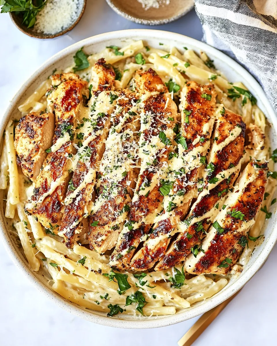 Homemade Parmesan Garlic Chicken with Pasta photo