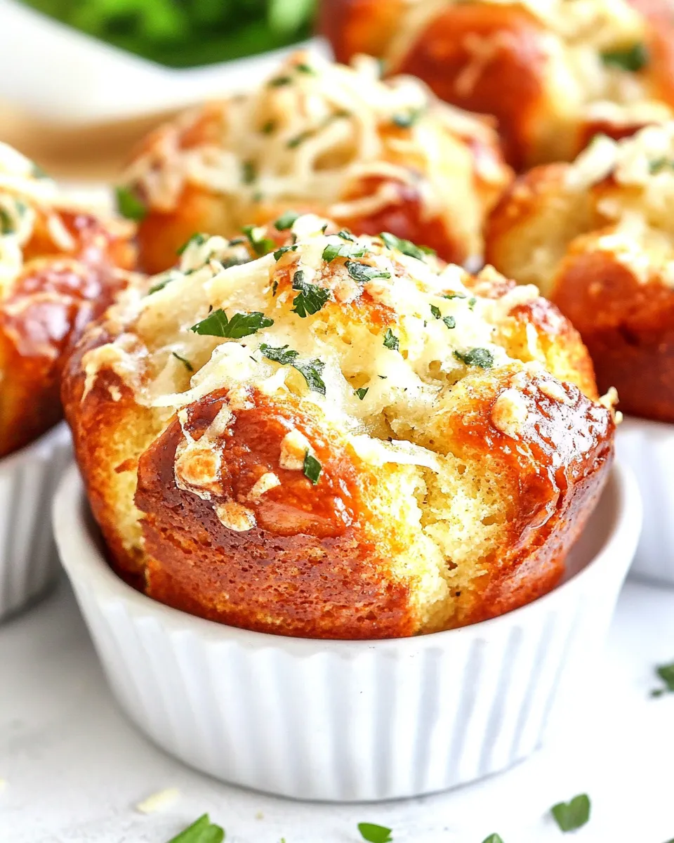 Delicious Parmesan Garlic Monkey Bread Muffins shot