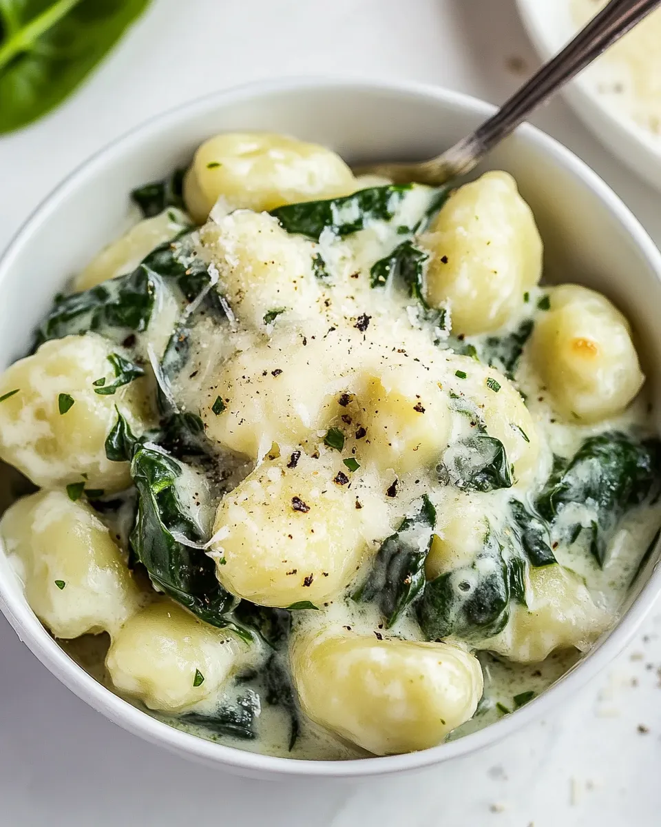 Easy Parmesan Spinach Gnocchi recipe photo
