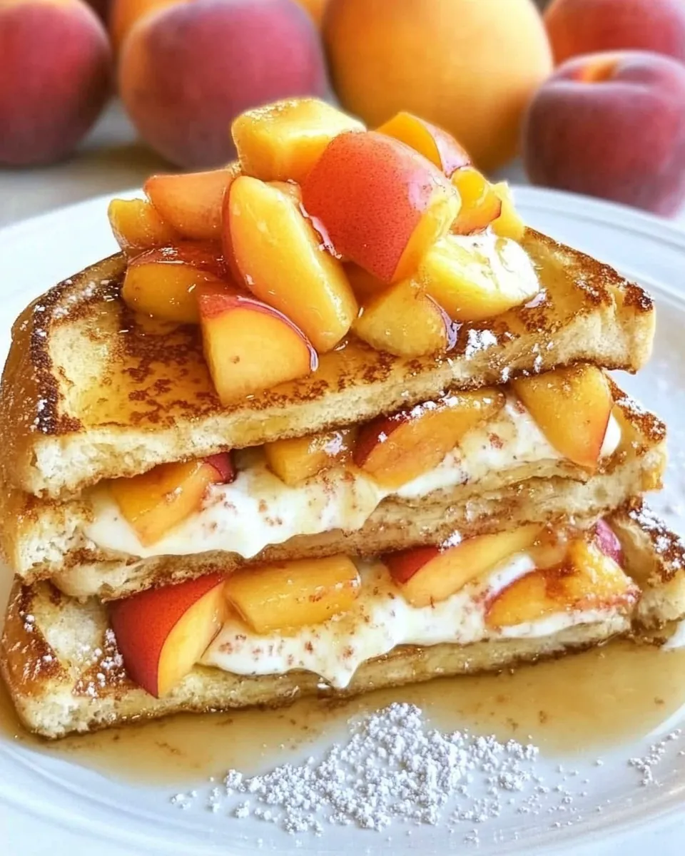 Homemade Peaches and Cream Stuffed French Toast photo