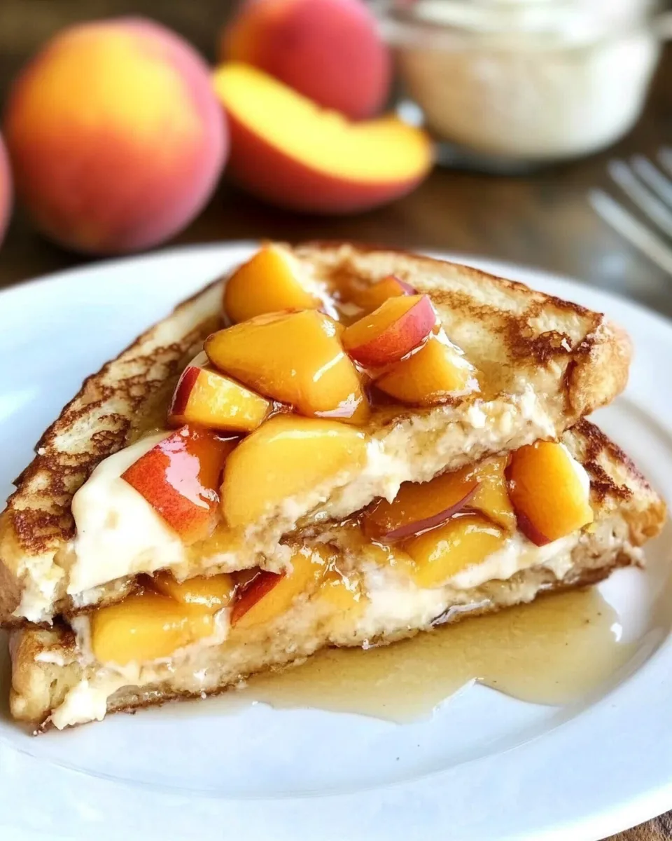 Delicious Peaches and Cream Stuffed French Toast image
