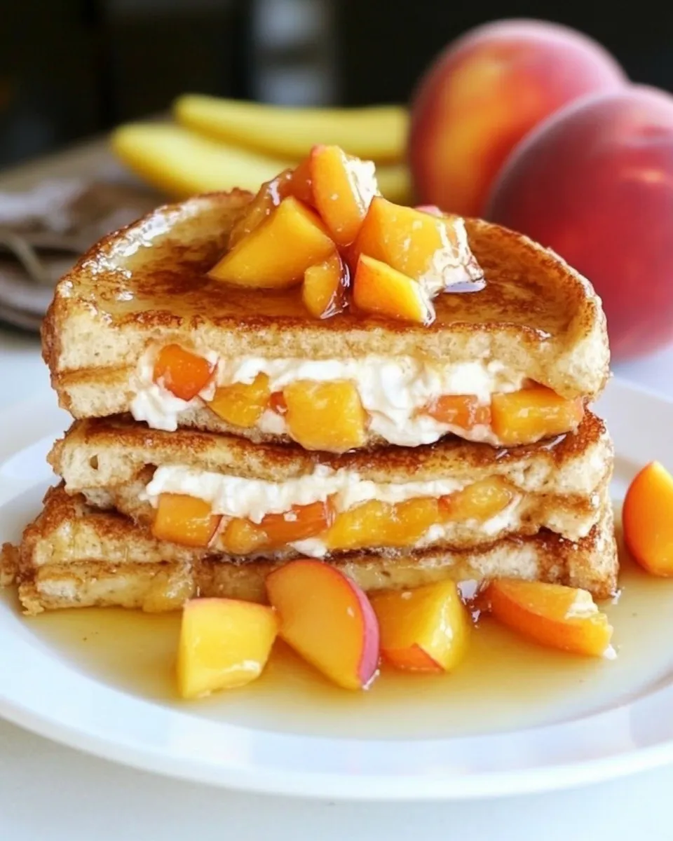Easy Peaches and Cream Stuffed French Toast recipe photo