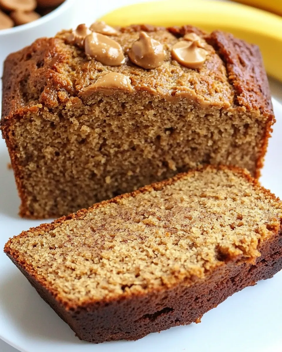 Healthy Peanut Butter Banana Blender Bread Recipe shot