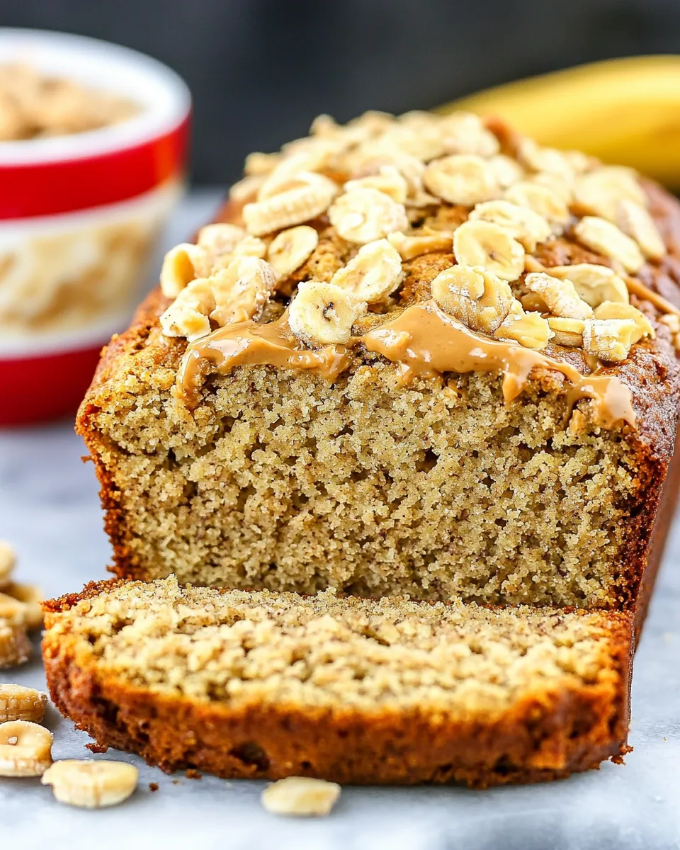 Easy Peanut Butter Banana Bread Recipe shot
