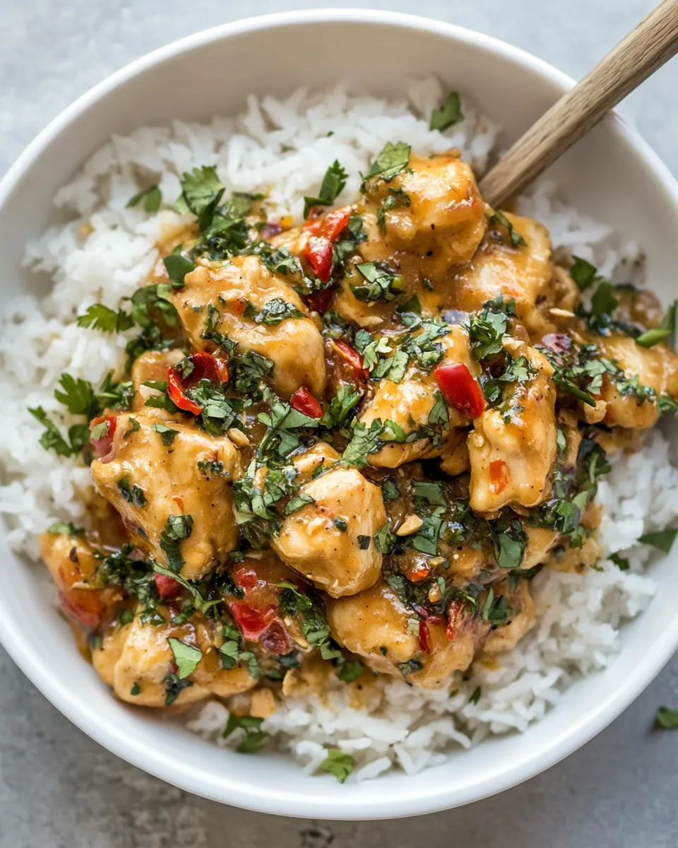 Delicious Peanut Butter Chicken shot