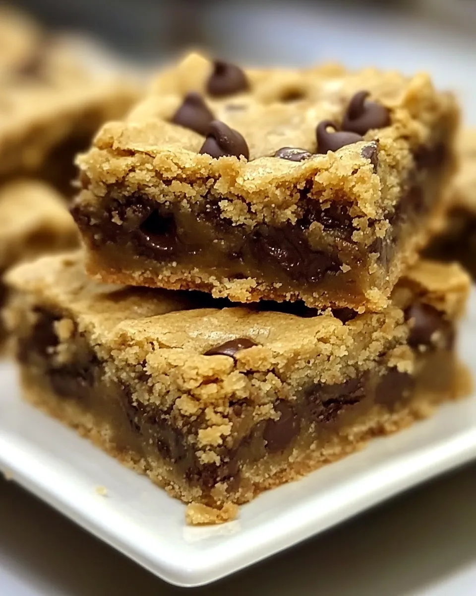 Delicious Peanut Butter Chocolate Chip Cookie Bars shot