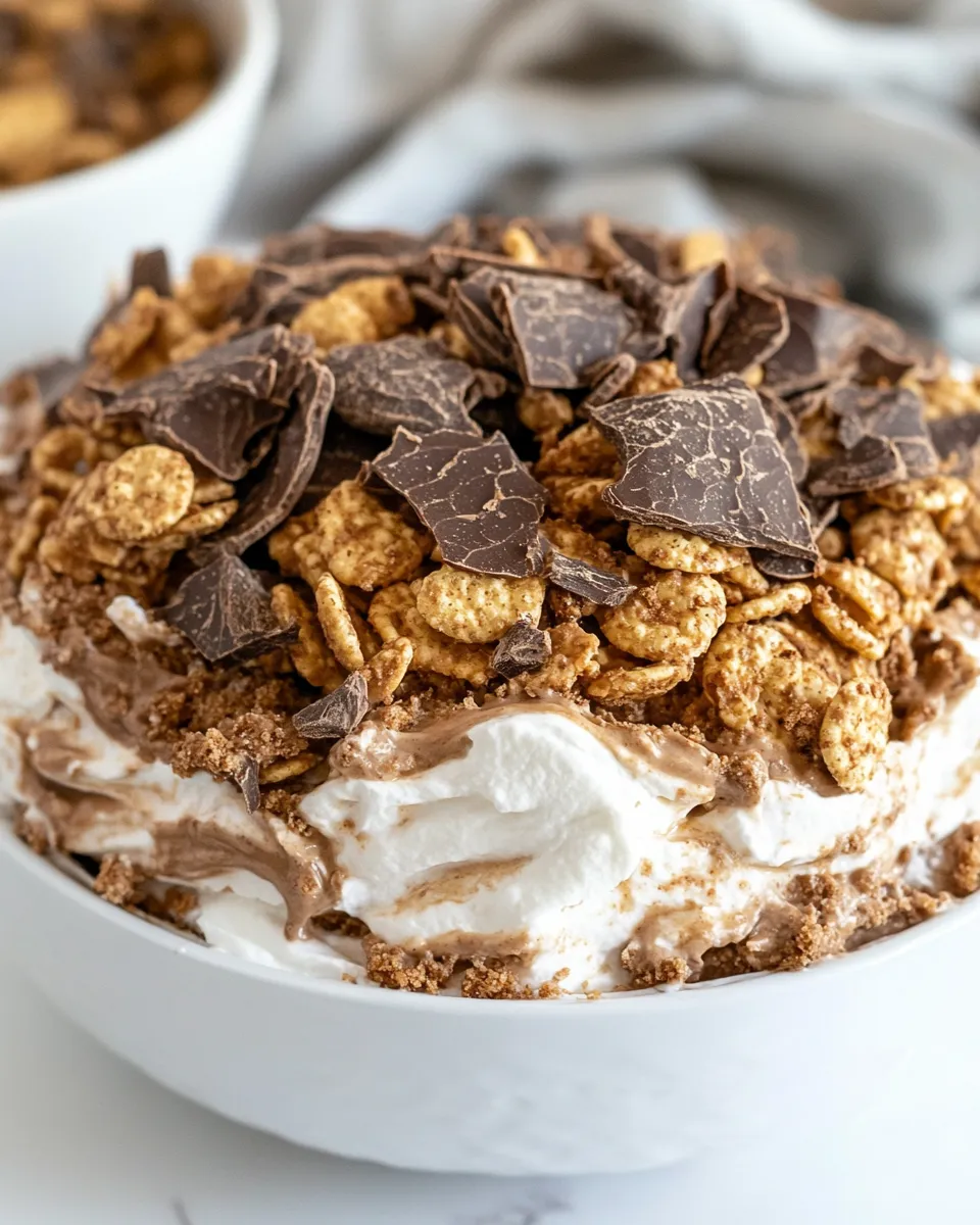Delicious Peanut Butter Cocoa Pebbles No Bake Dessert image