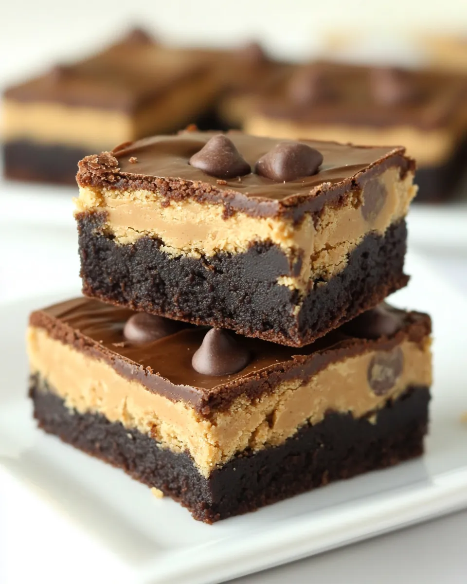 Delicious Peanut Butter Cookie Dough Brownies image