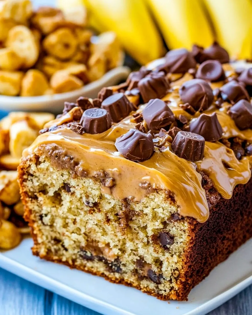 Homemade Peanut Butter Cup Banana Bread photo