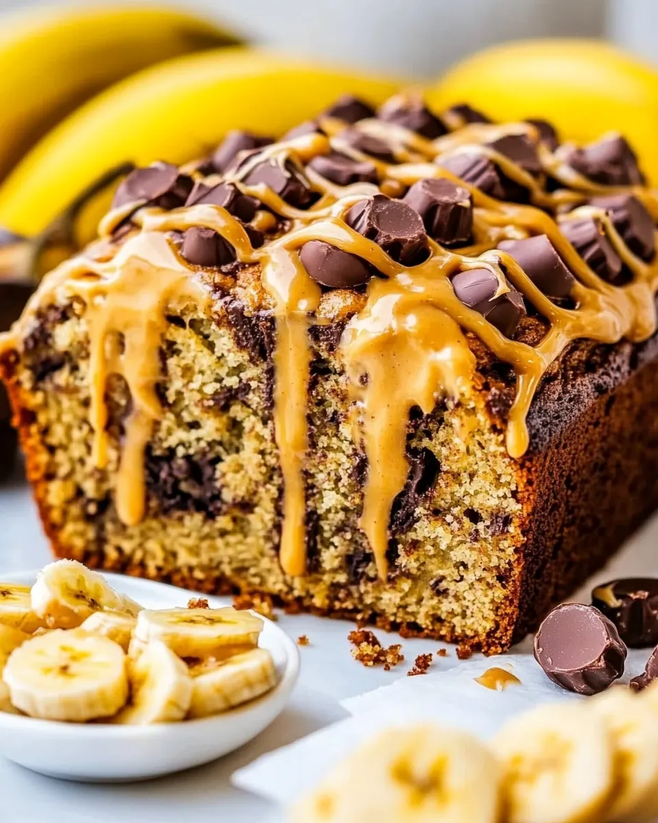 Classic Peanut Butter Cup Banana Bread image
