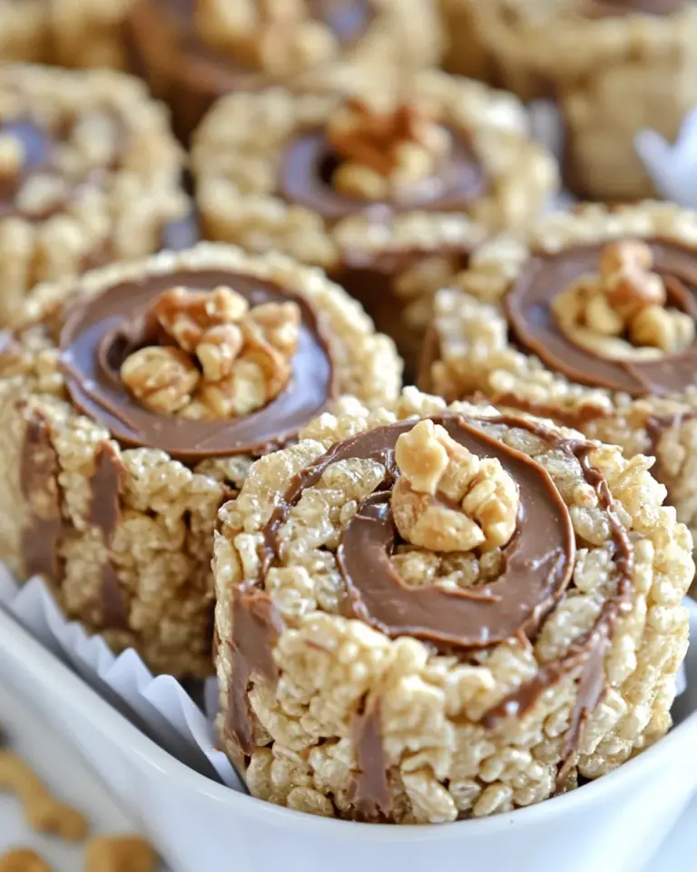 Easy Peanut Butter Cup Rice Krispie Treats Pinwheels photo