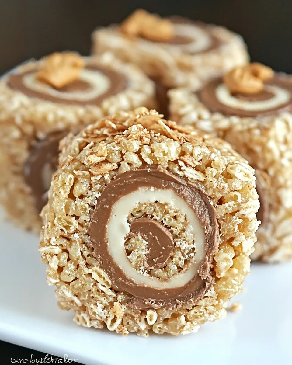 Delicious Peanut Butter Cup Rice Krispie Treats Pinwheels image