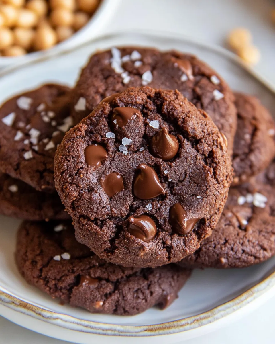 Homemade Peanut Butter Double Chocolate Chickpea Cookies photo