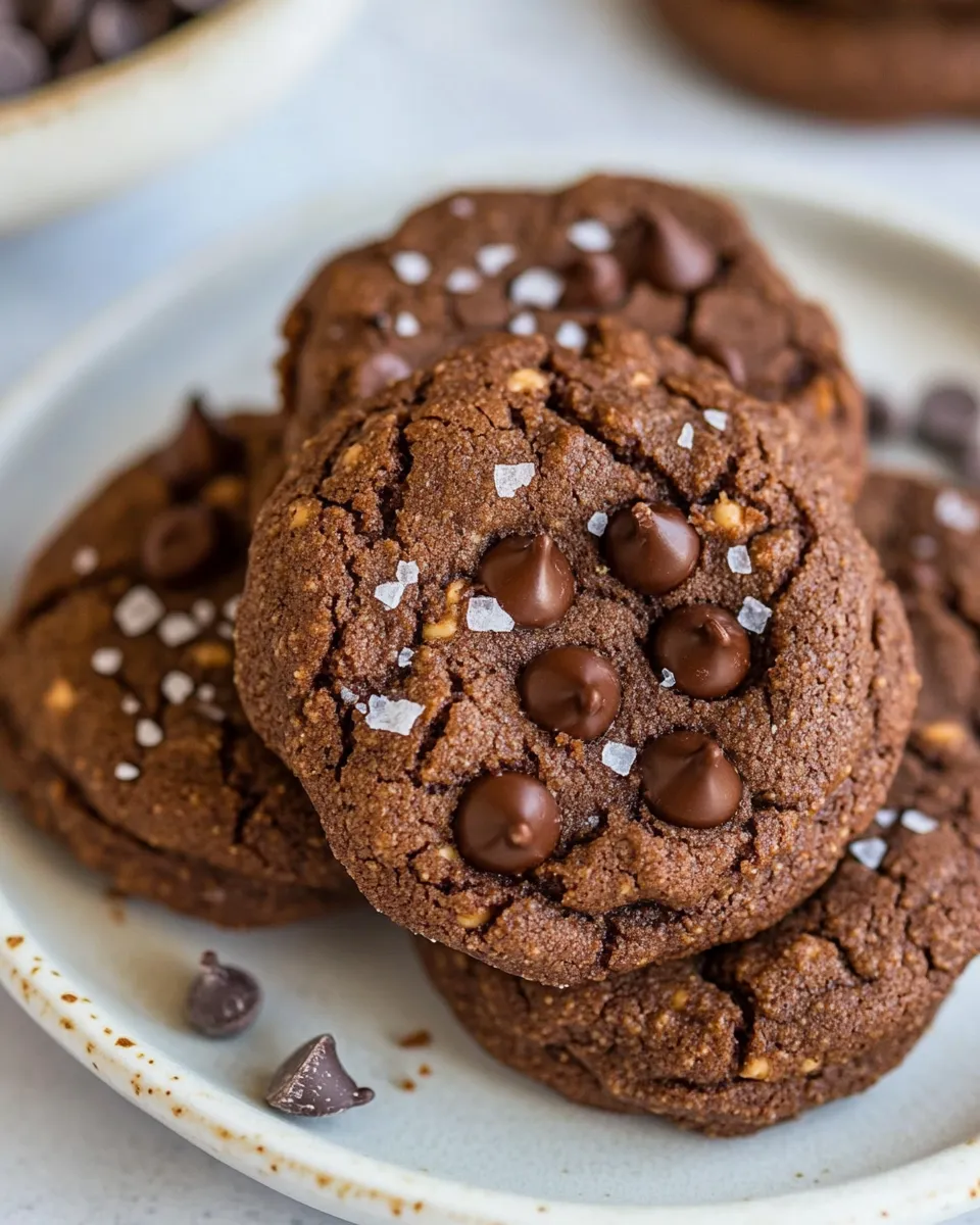 Easy Peanut Butter Double Chocolate Chickpea Cookies recipe photo