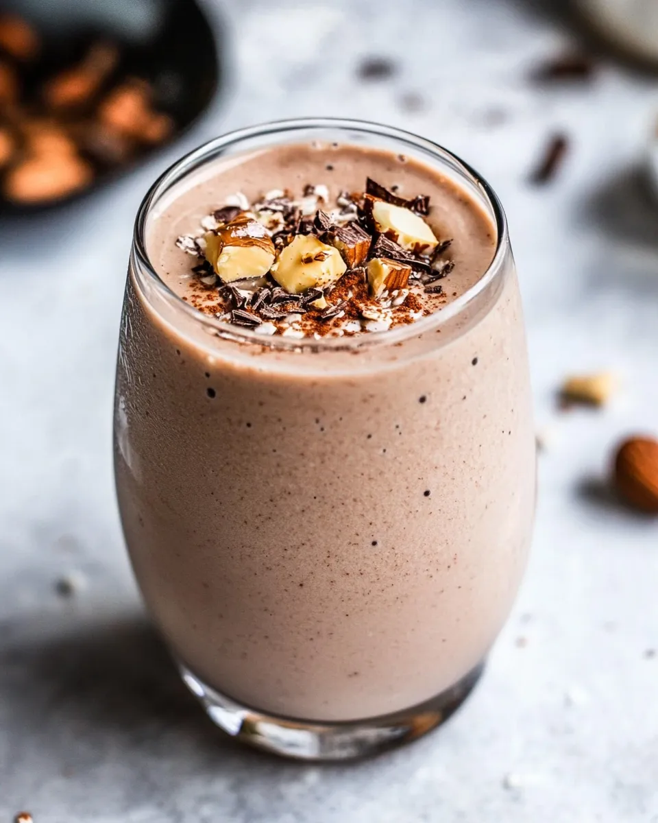 Delicious Peanut Butter Low-Carb Keto Smoothie With Almond Milk image