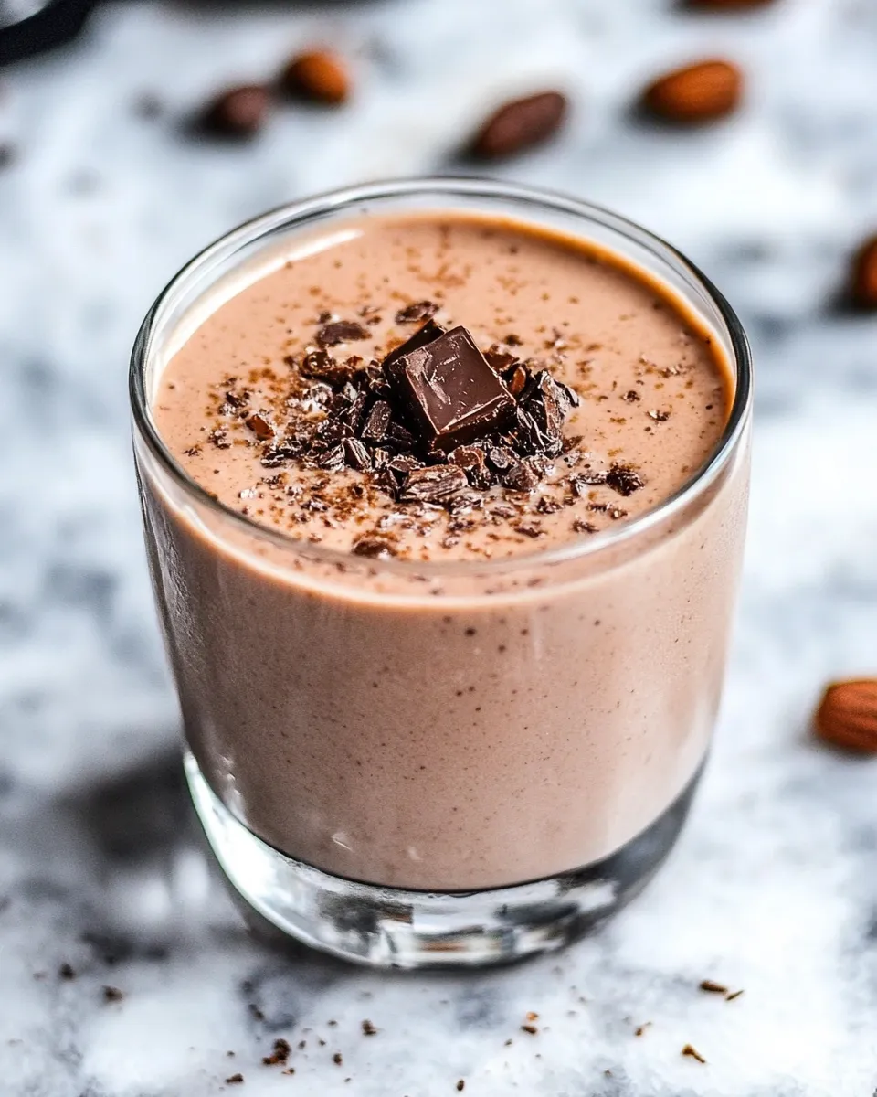 Healthy Peanut Butter Low-Carb Keto Smoothie With Almond Milk recipe photo