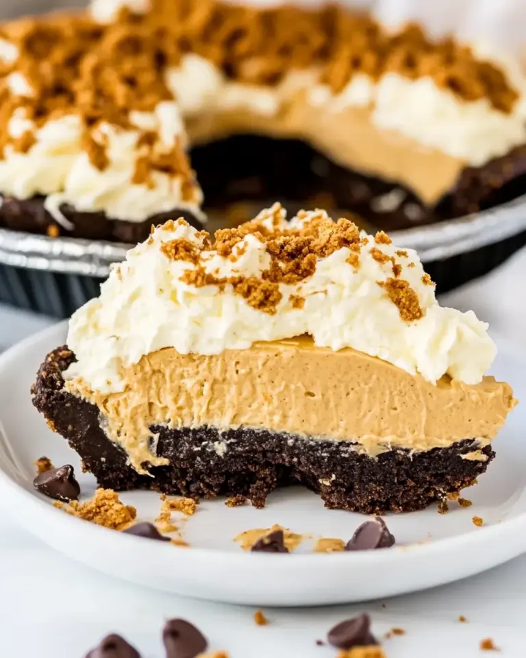 Homemade Peanut Butter Mousse Brownie Pie photo