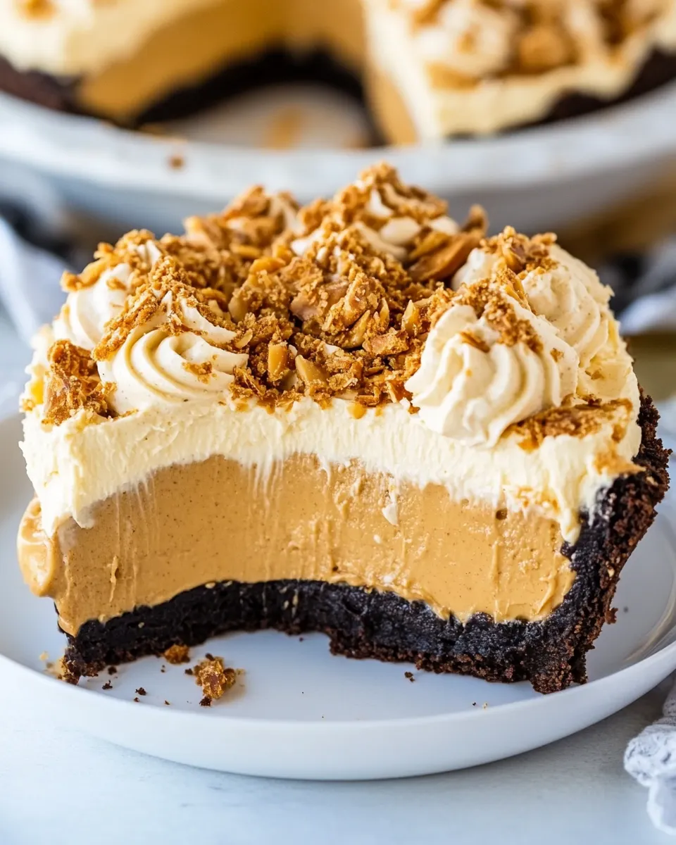 Easy Peanut Butter Mousse Brownie Pie recipe photo