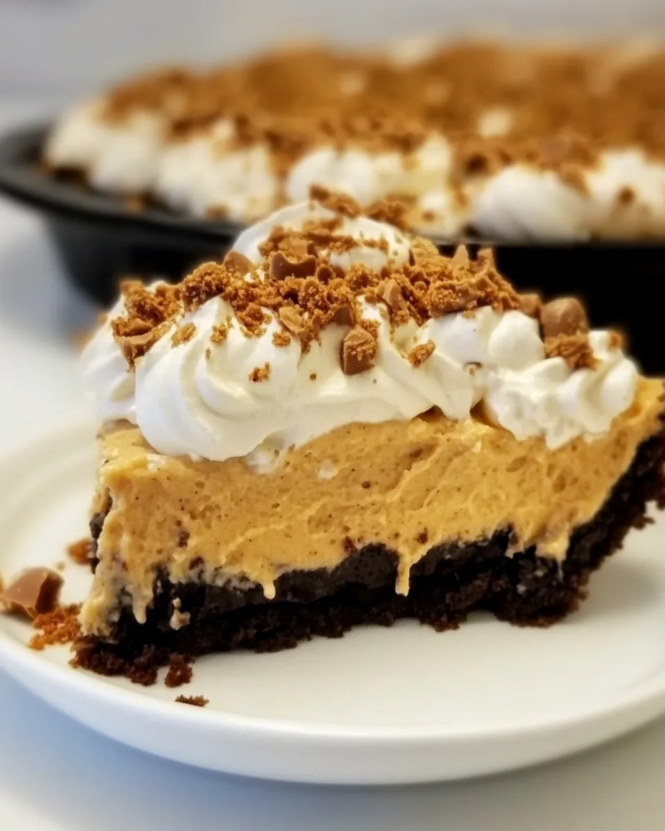 Classic Peanut Butter Mousse Brownie Pie shot