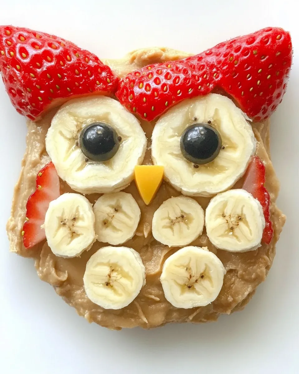 Delicious Peanut Butter Strawberry Banana Owl Kids Snack image