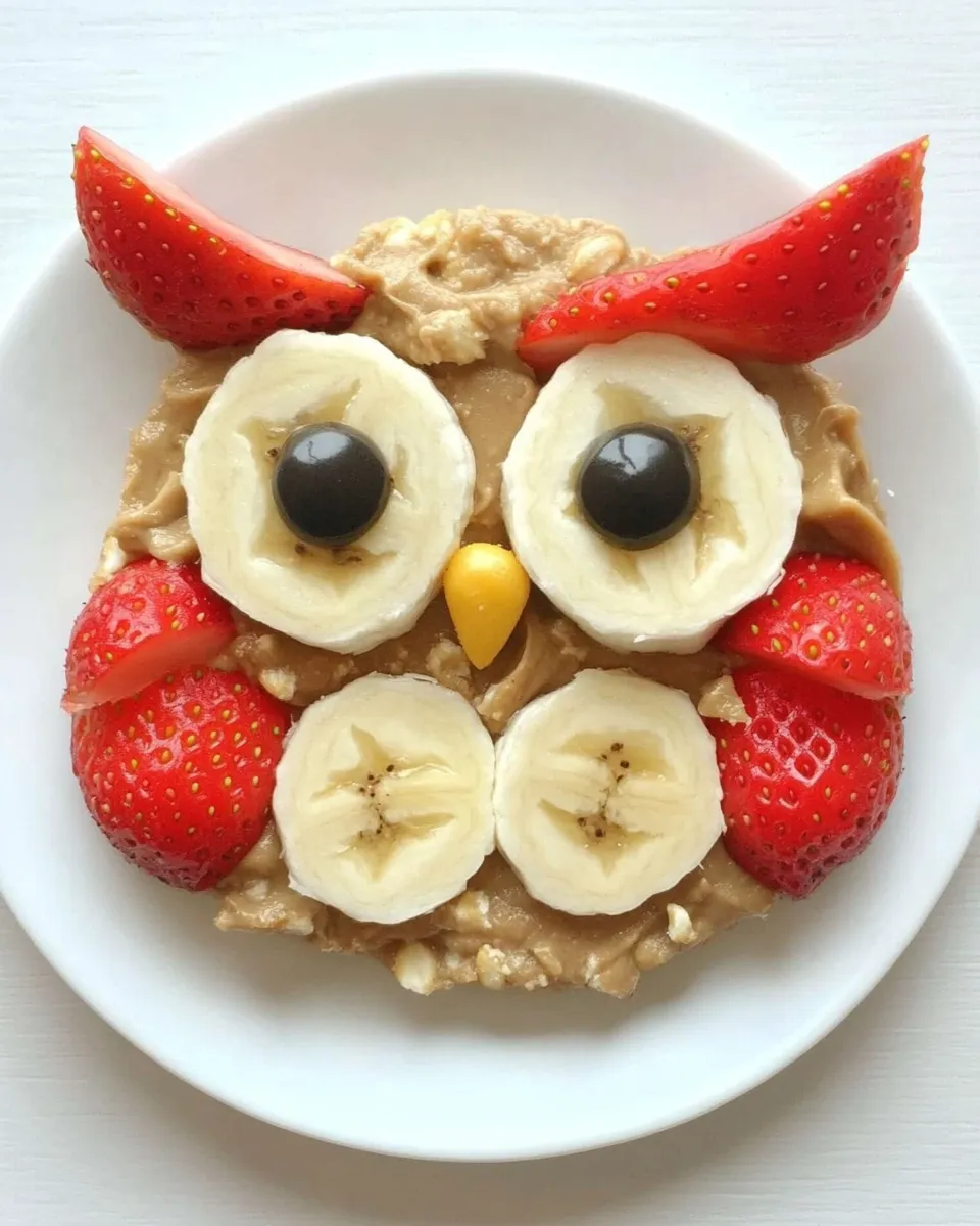 Quick Peanut Butter Strawberry Banana Owl Kids Snack shot