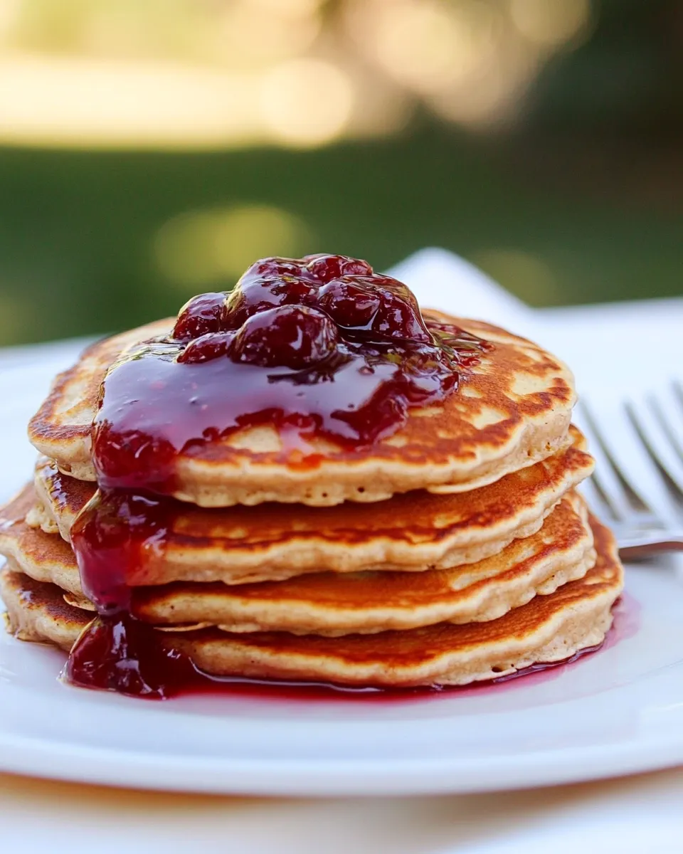 Homemade Peanut Butter & Jelly Pancakes (Gluten Free) photo