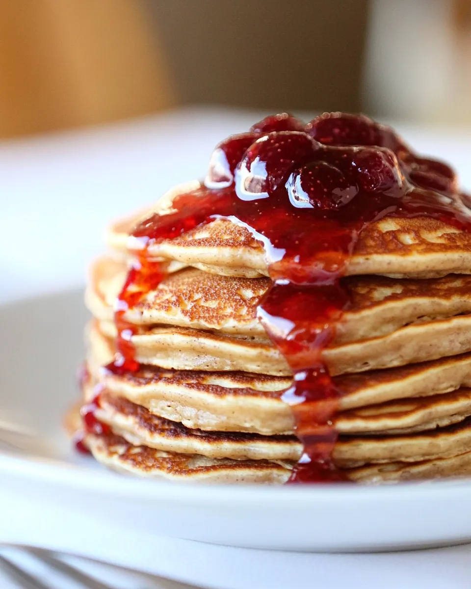 Delicious Peanut Butter & Jelly Pancakes (Gluten Free) shot