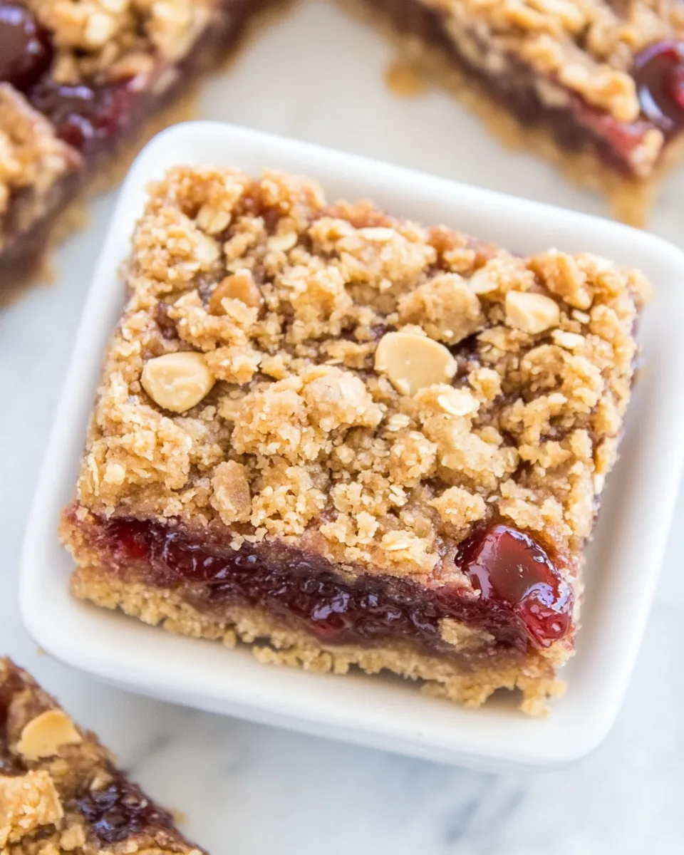 Homemade Peanut Butter and Jelly Crumble Bars photo