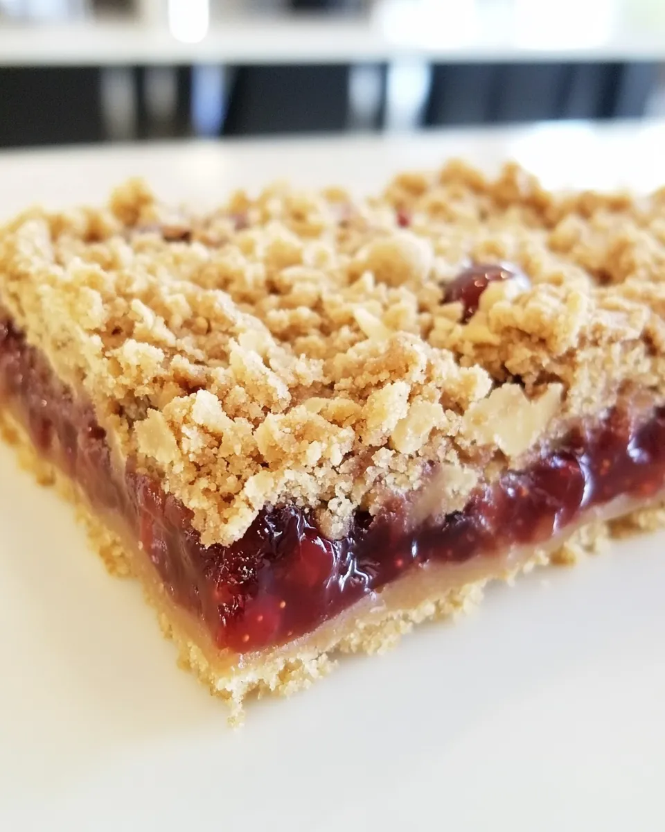 Easy Peanut Butter and Jelly Crumble Bars recipe photo
