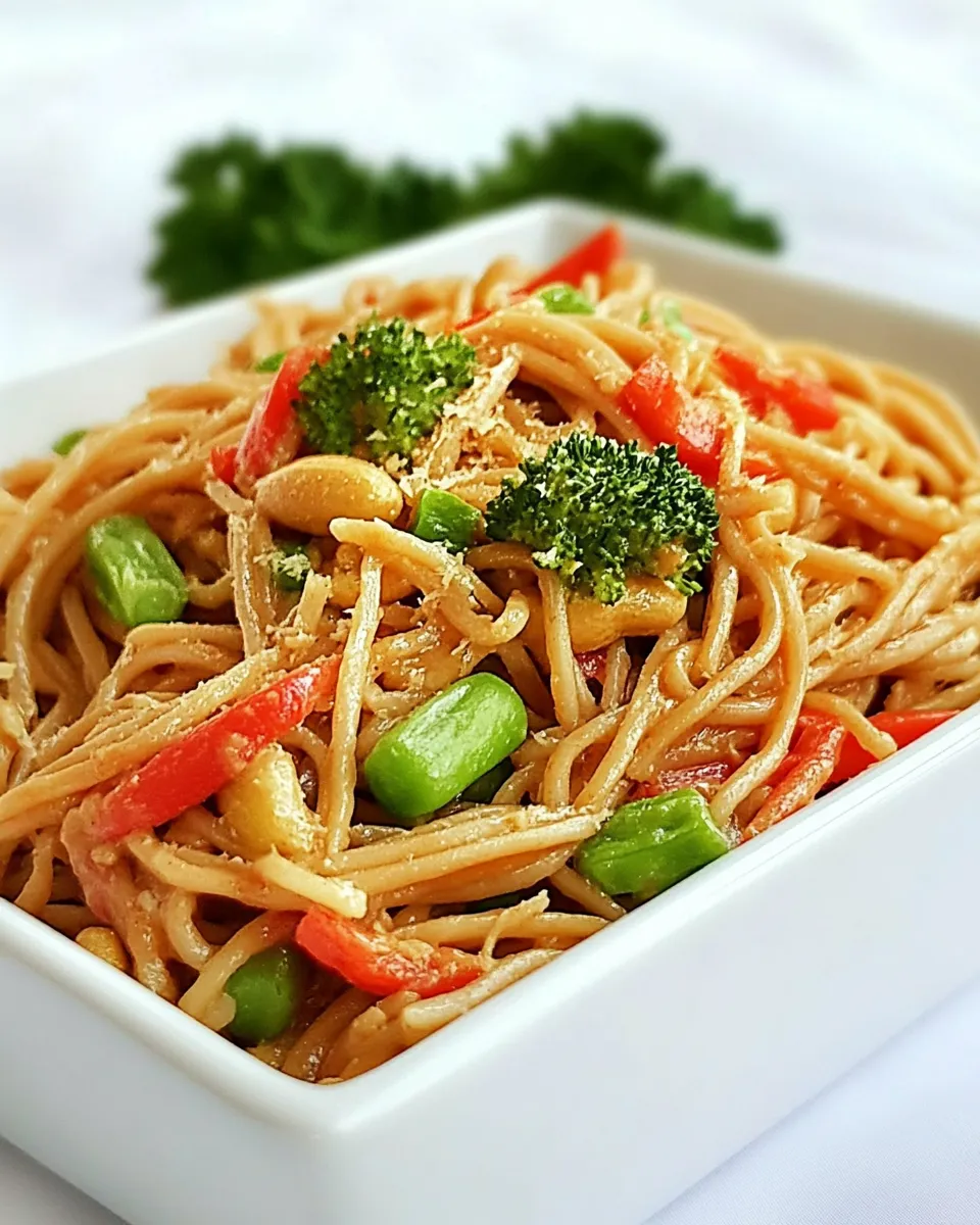 Delicious Peanut Ginger Noodles shot