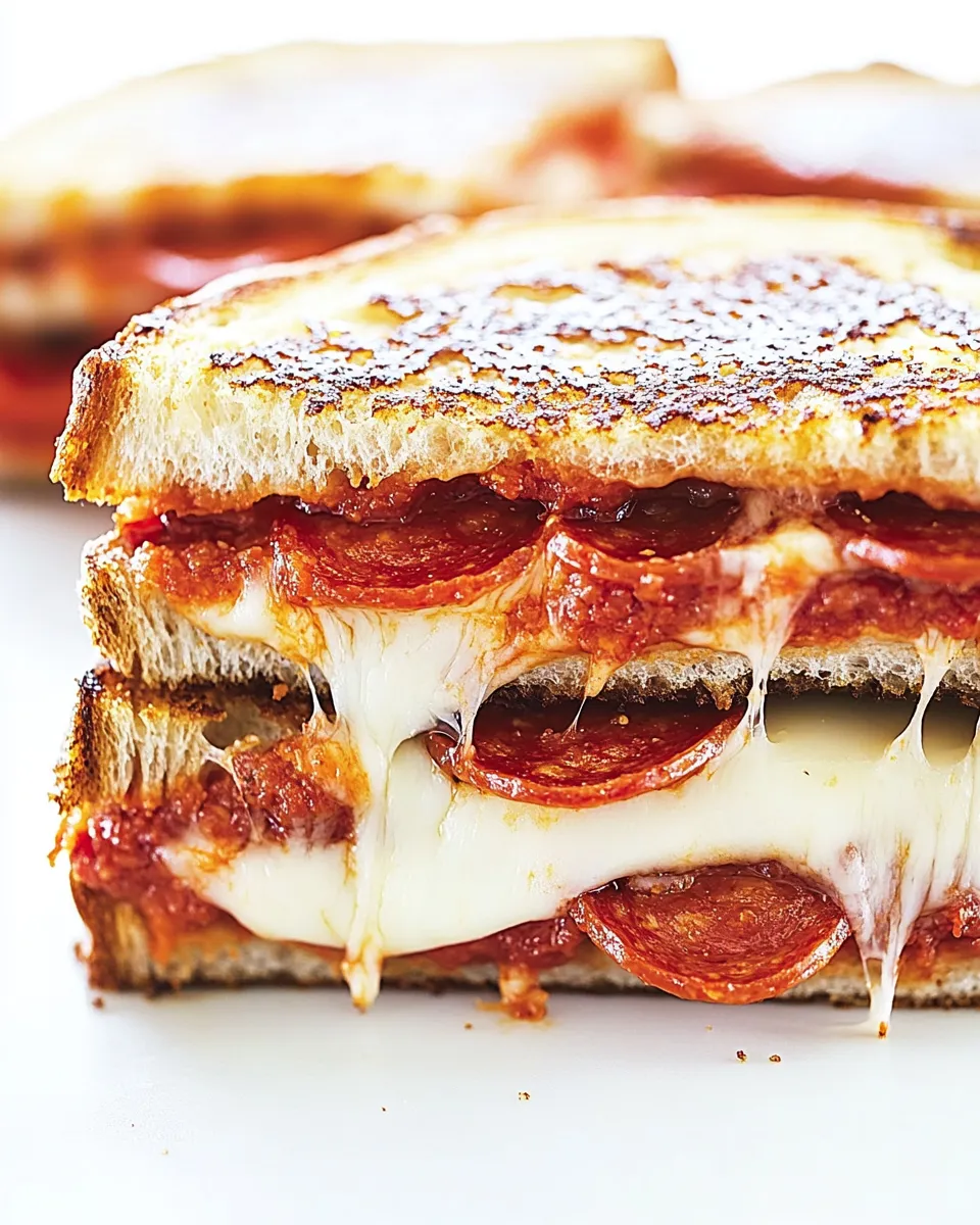 Easy Pepperoni Pizza Grilled Cheese Sandwiches recipe photo